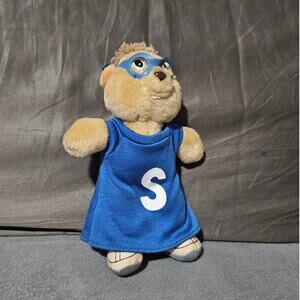 1987 Simon Plush Alvin and the Chipmunks Blue Brown Glasses Burger king